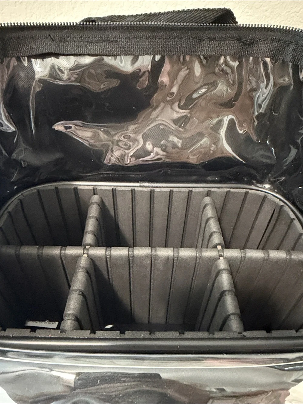 Clear-Top Black Makeup or paint brushes Organizer Bag